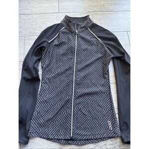 UNIQUELY Lorna Jane Women Black White Track Jacket Size XS Zip Up Collar